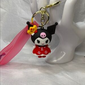 Kuromi Character Keychain/Wristlet With Monogrammed Luxury print